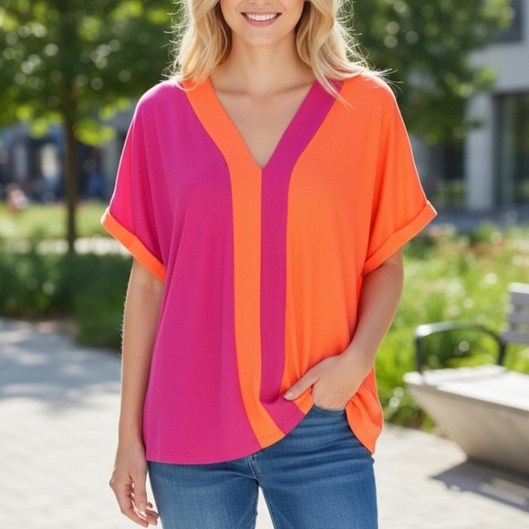 white birch Tops - White Birch Women’s Buttery Soft Two Toned Top Size XL